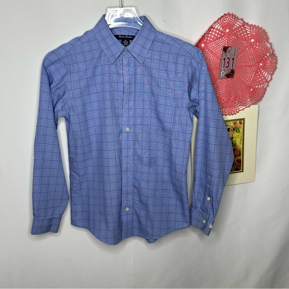 Brooks Brothers Boys NonIron Supima Cotton Broad Plaid Button Down Shirt Size 12 - Picture 3 of 10